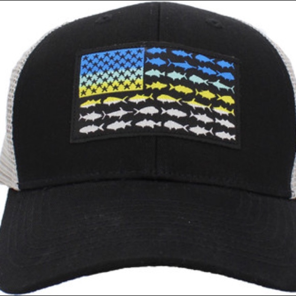 USA FISH FLAG MESH BACK BALLCAP